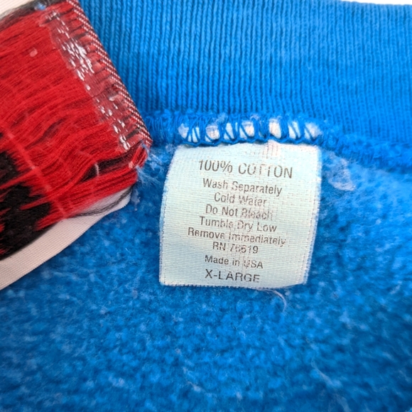 Vintage 80s 90s Best Mom Sweatshirt Embroidered Blue Womens XL Made in USA - Picture 12 of 12